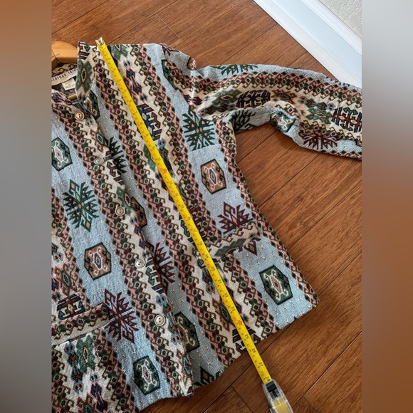 SOLD⚫️Vinatge 90's Bedford Fair Lifestyles Aztec Tapestry Jacket Size 16 - Picture 7 of 10